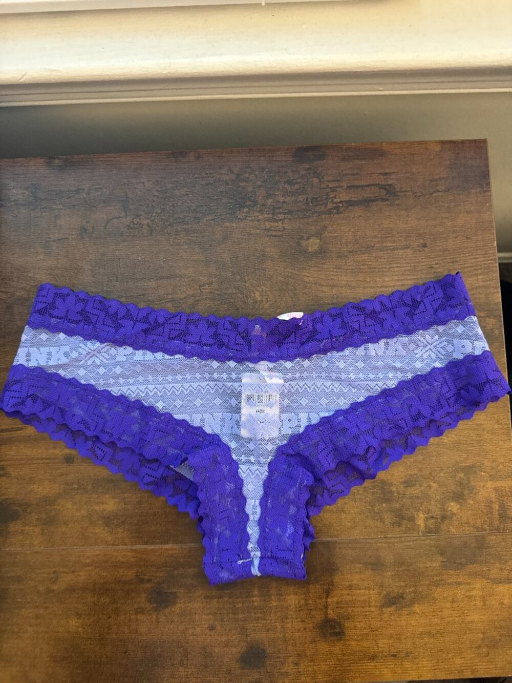 PINK Victoria's Secret Purple Lace Cheeky Panty